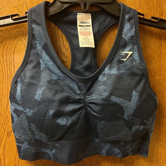 Gymshark Adapt Camo Seamless Racer Back Sports Bra - Savanna | Navy EUC! - Picture 2 of 15